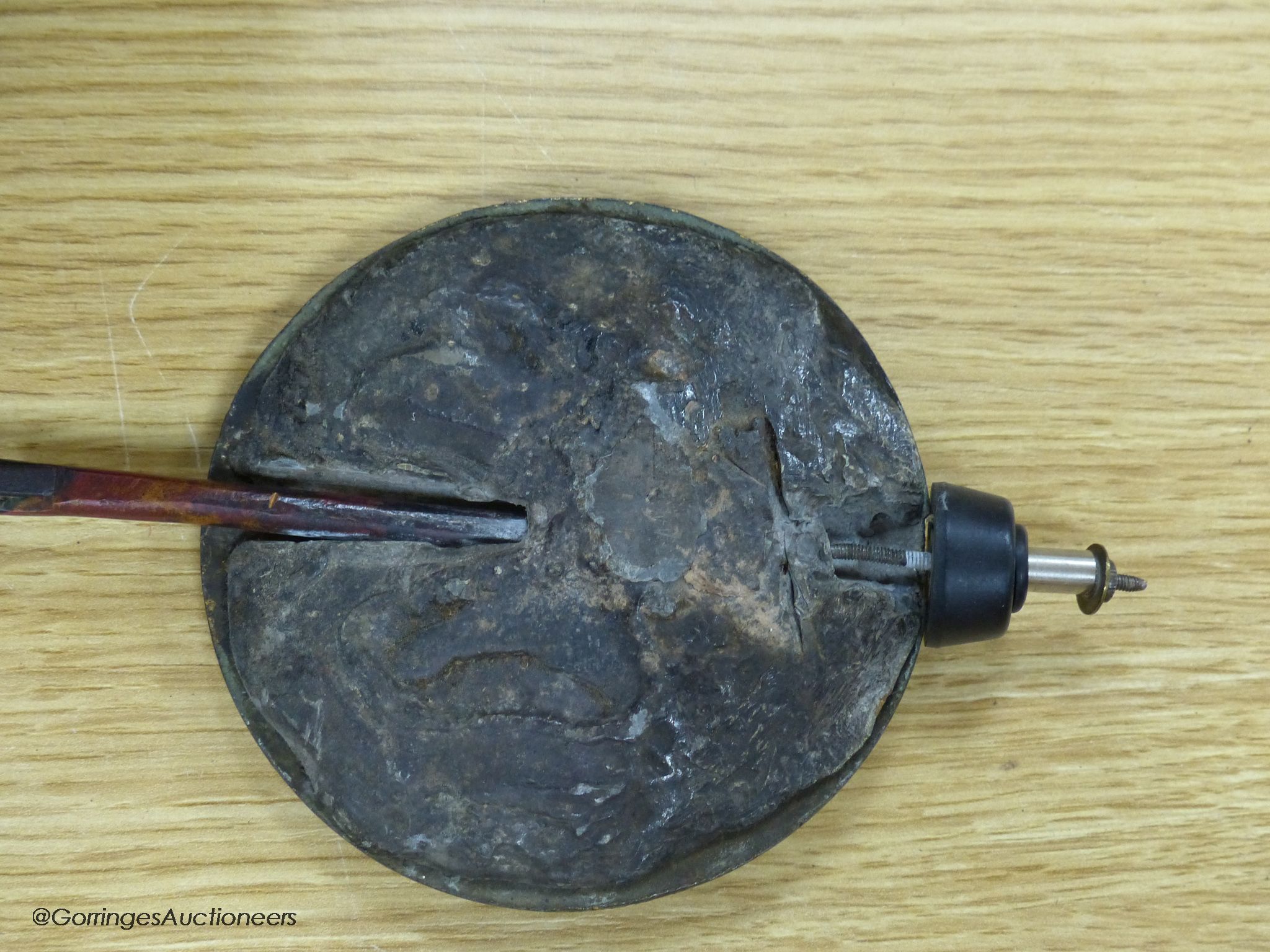 An early 20th century mahogany cased wall clock, A.A. Osborne & Son, diameter 40cm, American movement